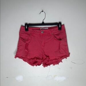 Rewash Melon Distressed Cotton Blend Raw Hem Denim Shorts Size 6